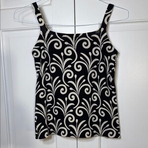 Joseph A Black and White Fitted Camisole Tank Top